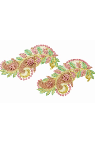 FASHION Hand-Embroidered Paisley Floral Applique Patch Set