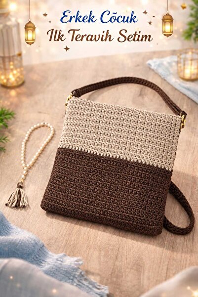 ESU ACCESSORY El Örgüsü Çocuk Teravih Seti - Ramazan Hediyesi Çanta & Tespih