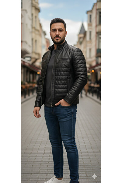 halismenspor Genuine Lambskin Men's Leather Coat Real Leather Jacket Soft Lea...