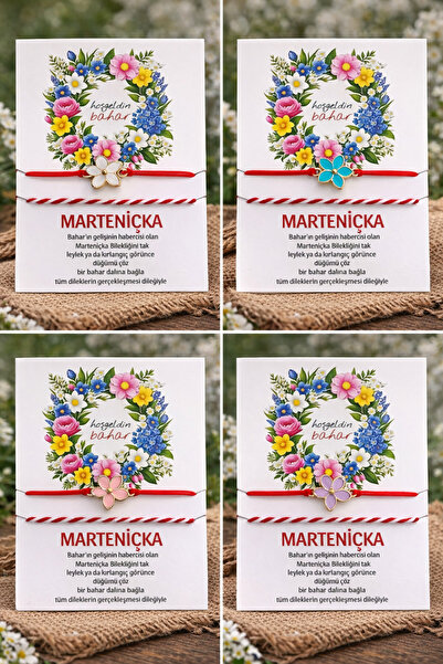 Srctech Marteniçka Clover Pattern Bracelet 4 Pieces