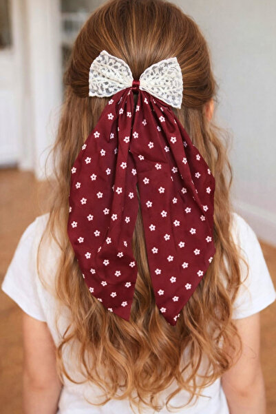 Nisankids Довга тканинна шпилька з фігуркою маргаритки та мереживними деталям...