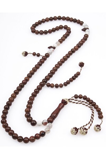 NAMAT Kuka with phantom quartz stone 99-bead 8mm Prayer Beads with handmade t...