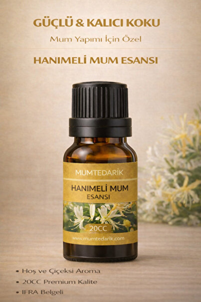 MUMTEDARİK Hanımeli Kokulu Premium Mum Esansı 20 ml