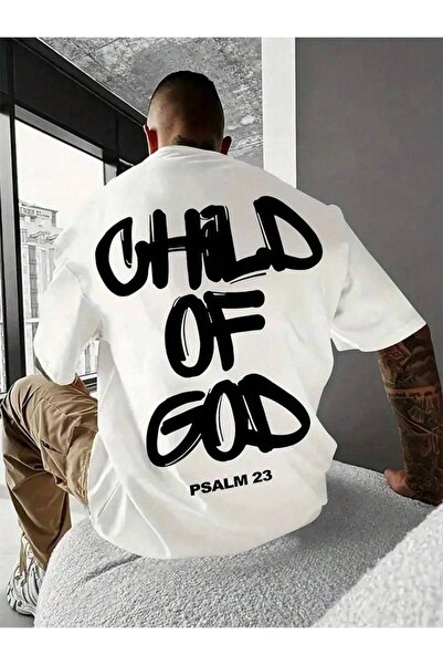 CLASSY.MODA Unisex Λευκό Υπερμεγέθη Μπλουζάκι με Στάμπα Άνετη Γραμμή Καθημερι...