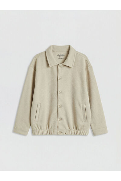 LC Waikiki قميص للأولاد بأكمام طويلة باللون البيج من مجموعة إلسيفا