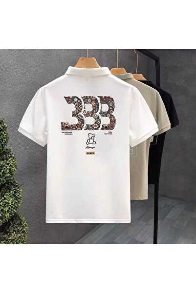 CLASSY.MODA Unisex Λευκό Υπερμεγέθη Μπλουζάκι με Στάμπα Άνετη Γραμμή Καθημερι...