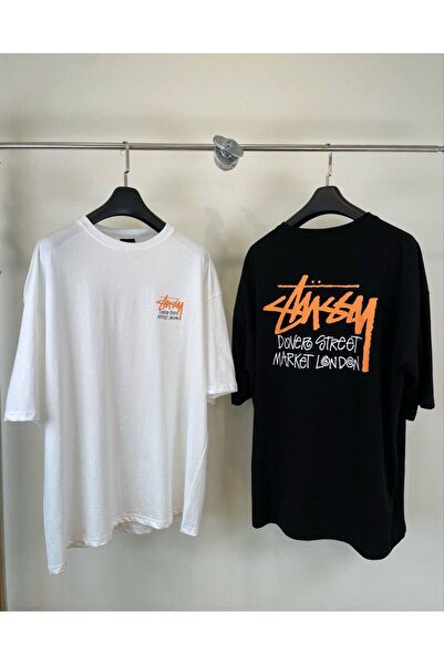 CLASSY.MODA Unisex Λευκό Υπερμεγέθη Μπλουζάκι με Στάμπα Άνετη Γραμμή Καθημερι...