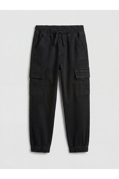 LC Waikiki Black elastic waist cargo pants for boys by gulis gi̇yi̇m