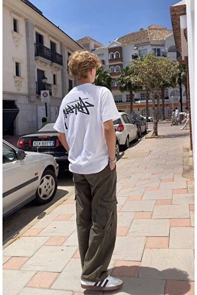 CLASSY.MODA Unisex White Oversize T-Shirt Printed Relaxed Fit Casual Streetwe...