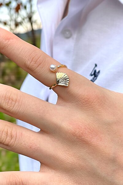 TAKIPORT Adjustable Ring with Pearl and Shell Figures – Elegant Design Inspir...