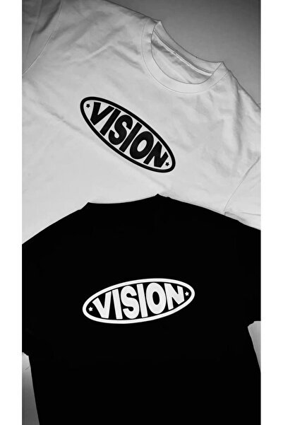 CLASSY.MODA Unisex Λευκό Υπερμεγέθη Μπλουζάκι με Στάμπα Άνετη Γραμμή Καθημερι...