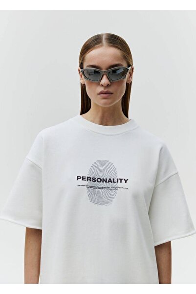 CLASSY.MODA Unisex White Oversize T-Shirt Printed Relaxed Fit Casual Streetwe...