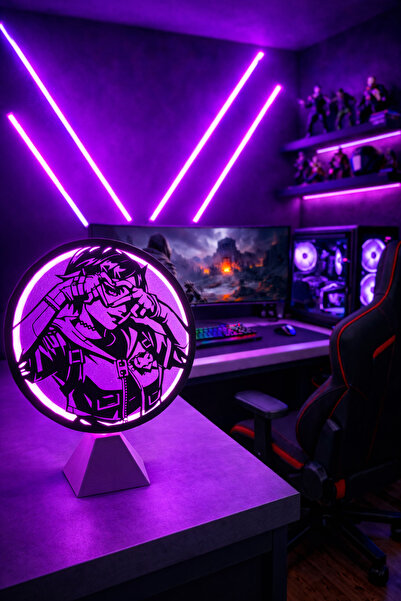 CELESSE Valorant Clove Halka LED Masa Gece Lambası Gamer Oyun Odası Dekor Hed...