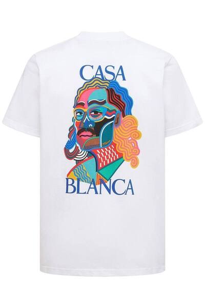 CLASSY.MODA Unisex Λευκό Υπερμεγέθη Μπλουζάκι με Στάμπα Άνετη Γραμμή Καθημερι...