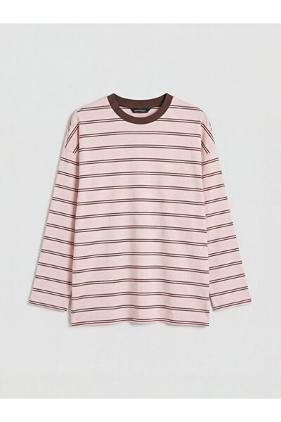 LC Waikiki قميص نسائي فضفاض مخطط بياقة روبا من UZG STORE للنساء الأنيقات