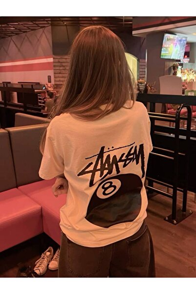 CLASSY.MODA Unisex Λευκό Υπερμεγέθη Μπλουζάκι με Στάμπα Άνετη Γραμμή Καθημερι...