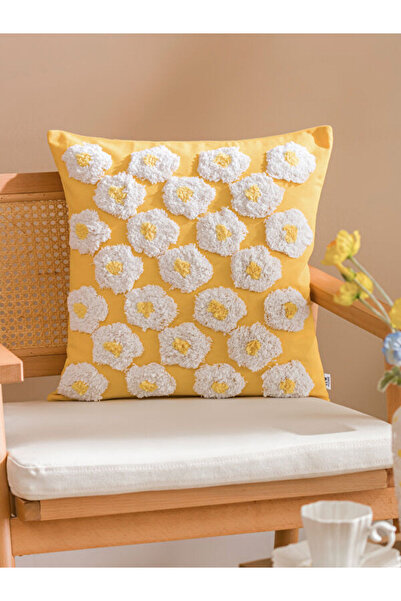 LC Waikiki Rmz Gi̇yi̇m Farkiyla Flower Embroidered Cushion Cover 45X45 cm