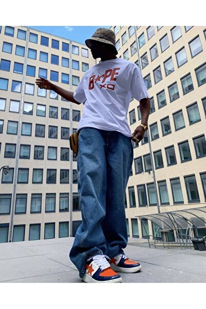 CLASSY.MODA Unisex Λευκό Υπερμεγέθη Μπλουζάκι με Στάμπα Άνετη Γραμμή Καθημερι...