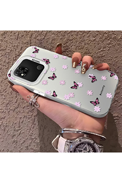 Hontinga Redmi 9C Uyumlu Silikon Kenar Sert Arka Anti Düşme Telefon Kılıfı Kü...