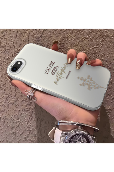 Hontinga iPhone 8 Compatible Silicone Edge Hard Back Anti-Fall Phone Case Flo...