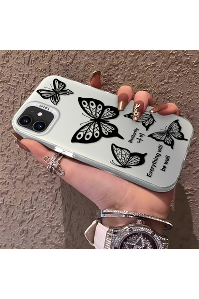 Hontinga iPhone 12 Compatible Silicone Edge Hard Back Anti-Fall Phone Case Co...