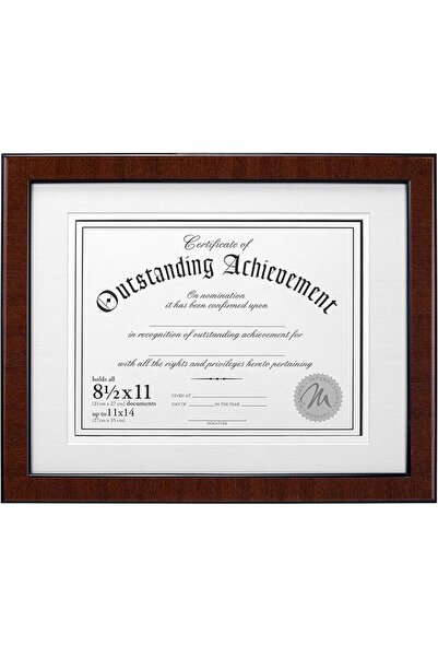ASTERA Walnut Color Black Edged A4 Certificate Frame - 22X28 cm Wooden Docume...