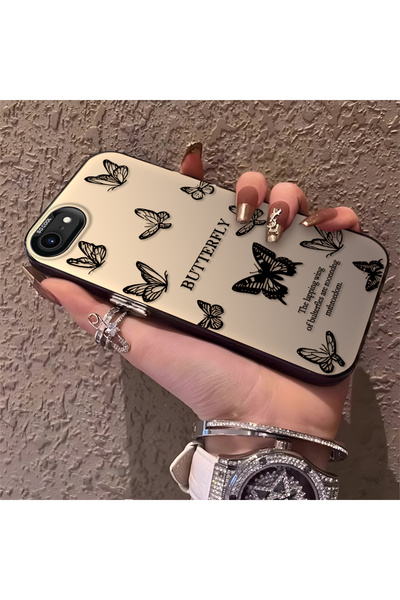 Hontinga iPhone 7 Compatible Silicone Little Butterfly Edge Hard Back Anti Fa...