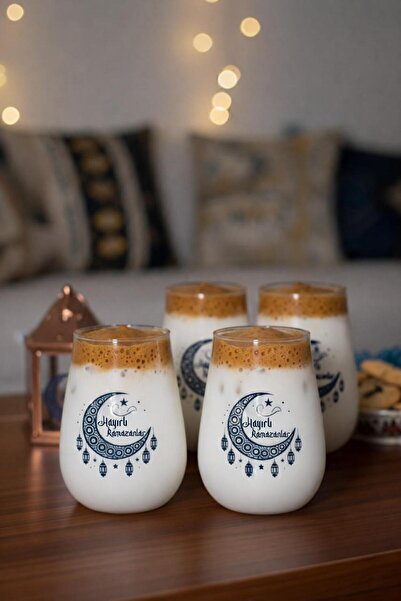 Caga Home CAGA Pinterest 4’lü Ramazan Temalı Cam Bardak Seti 350 ml – Hayırlı...