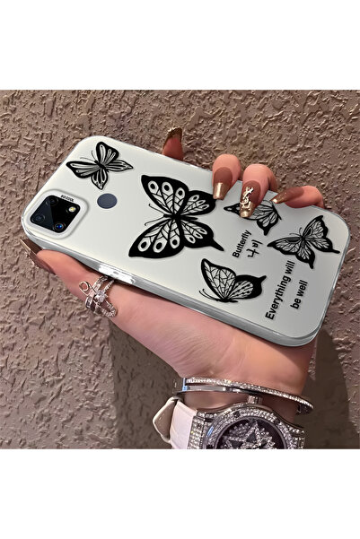 Hontinga حافظة هاتف Realme C25 متوافقة مع الحواف السيليكونية الصلبة والمضادة ...