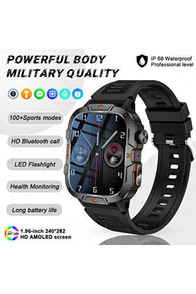 Choice3 5ATM Waterproof Black 2025 New For Military Bluetooth Call Smart Watc...