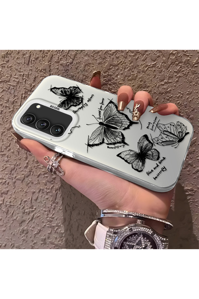 Hontinga حافظة هاتف سامسونج جالاكسي S22 متوافقة مع حافة السيليكون الصلبة ومضا...