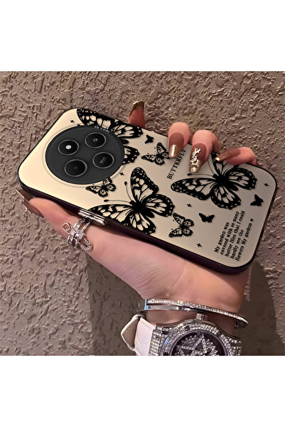 Hontinga حافظة هاتف Redmi A4 متوافقة مع الحواف السيليكونية ذات الظهر الصلب وم...