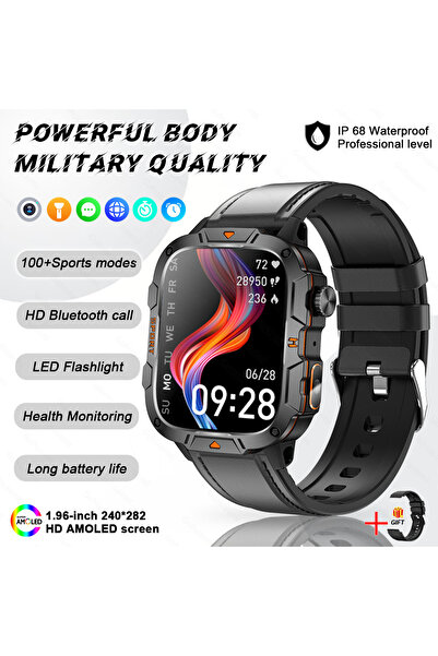 Choice5 5ATM Waterproof Black Leather 2025 New For Military Bluetooth Call Sm...