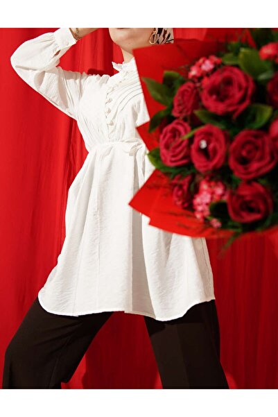 Burcia V Ribbed Half-Buttoned Tunic