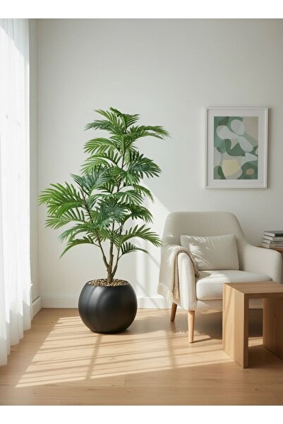 Casco Artificial areca tree, 110 cm tall, with an elegant round pot.