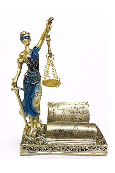 BulutRetail Polyester Figure of Justice with Business Card Holder