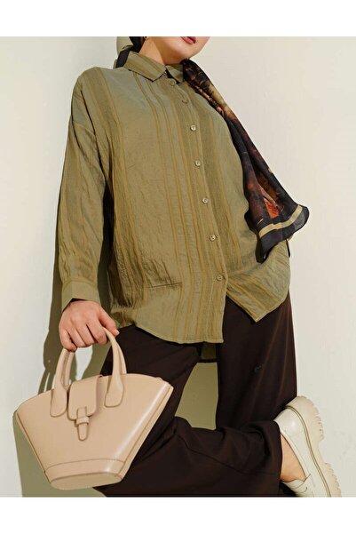 Burcia Honeycomb Striped Oversize Shirt
