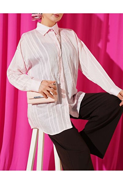 Burcia Honeycomb Striped Oversize Shirt