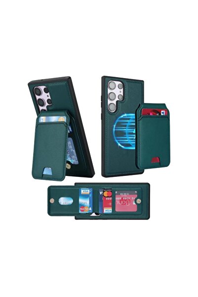OEM Case for Samsung Galaxy S22 Ultra with magnetic card holder Magsafe, leat...
