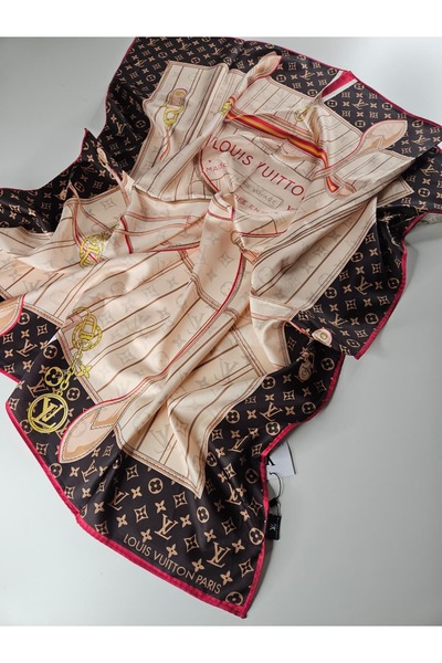 Shiva Scarfs Kilit Zincir Pattern Voile Silk Scarf Silk Scarfs Hijab Shawl Ac...