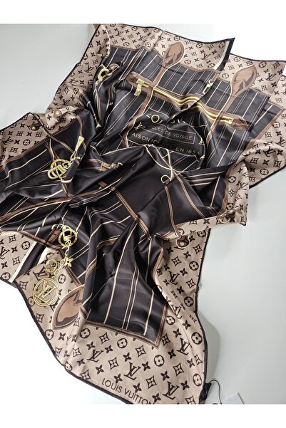 Shiva Scarfs Kilit Zincir Pattern Voile Silk Scarf Silk Scarfs Hijab Shawl Ac...