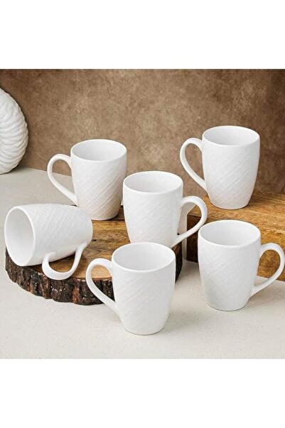 WDA أكواب سيراميك مصنوعة يدوياً، آمنة للاستخدام في الميكروويف، بيضاء اللون، ب...