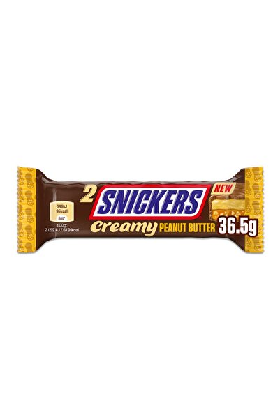 Snickers Creamy Peanut Butter Chocolate Bar Rich Milk Chocolate & Smooth Pean...