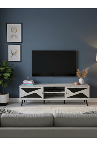 BEC26 Modern TV stand, 140 cm, with a contemporary geometric design.