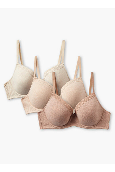 FAV 3-Pack Demi Bra Lace Trim