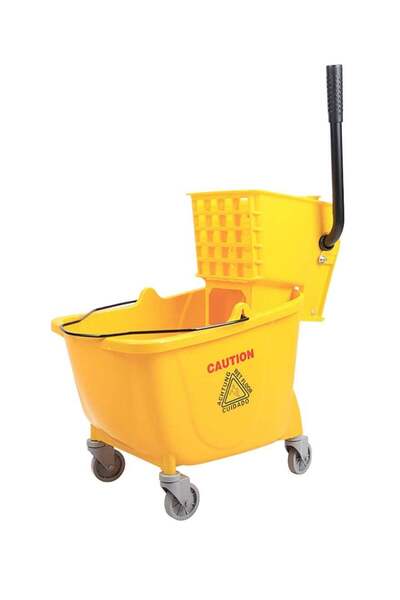 moral دلو ممسحة سعة 24 لترًا مزود بعصارة وعجلات - دلو تنظيف شديد التحمل بمقبض...