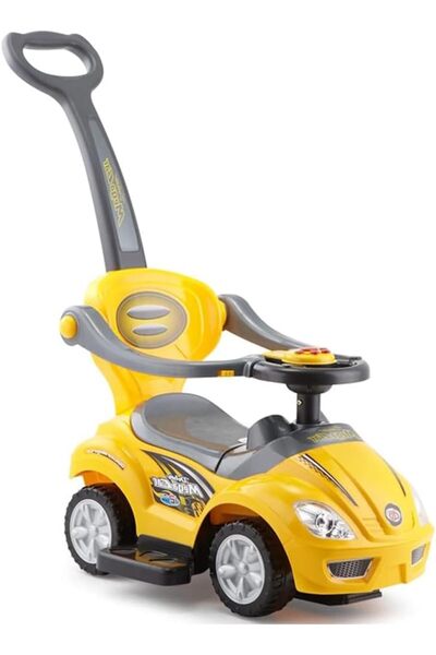 BAZAAR5 سيارة دفع 3 في 1 للأطفال الصغار، مشاية بتصميم سيارة مع موسيقى وعجلة ق...