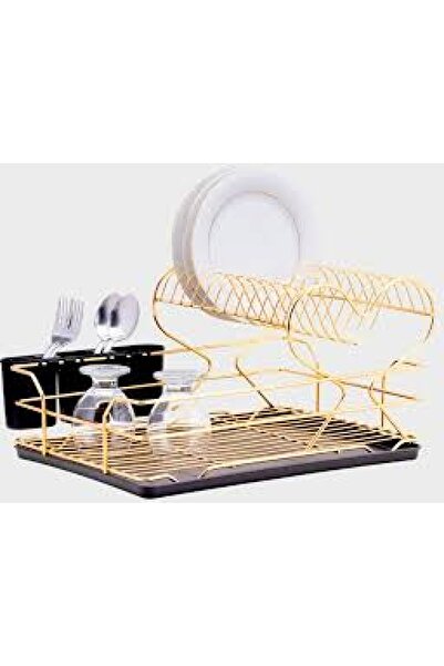 Go İthalat PLACĂ DE SERVIRE CU INIMĂ AURIE, 2 NIVELURI (5381)