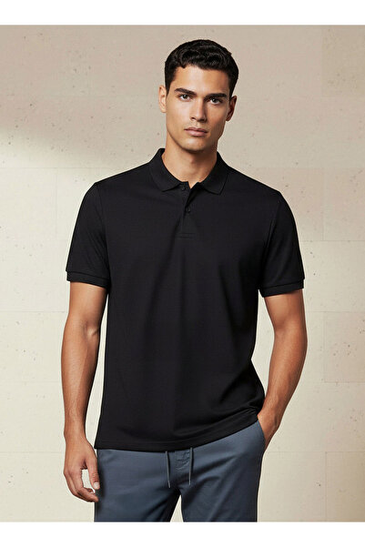 FAV Men Short Sleeves Textured Polo T-shirt