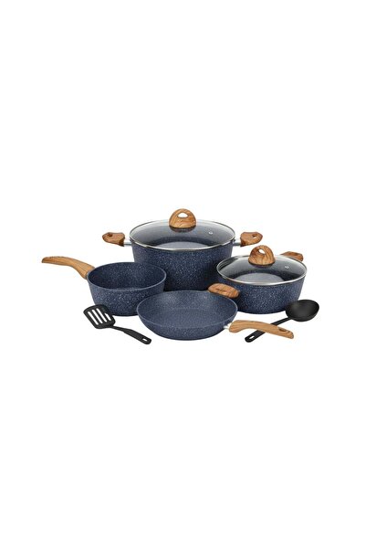 HOMEWAY Cooking Pot Set 8 Pieces Granite Coating